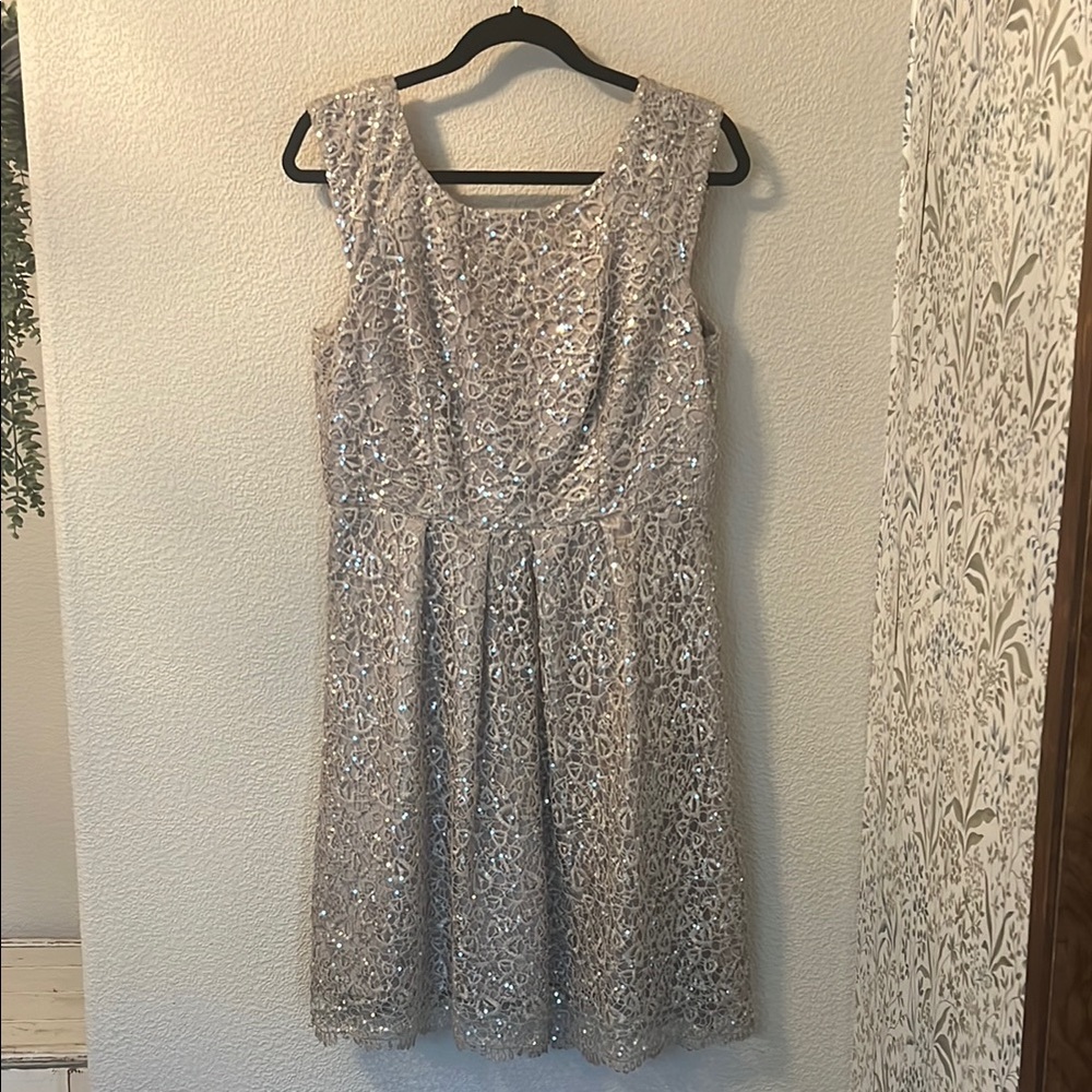 Elegant Silver Sequin Dress